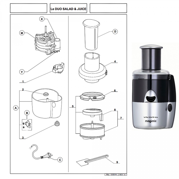 Pièces détachées Magimix Duo Salad & Juice