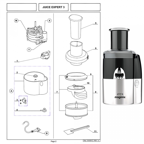 Pièces détachées Magimix Juice Expert 3