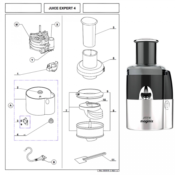Pièces détachées Magimix Juice Expert 4