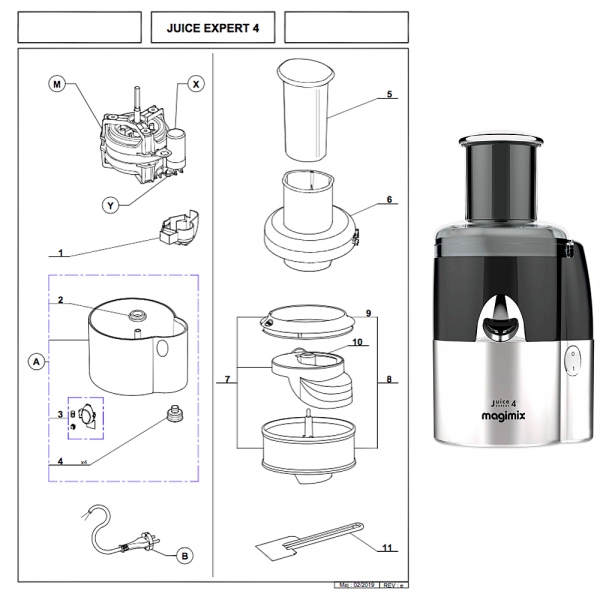 Outil extracteur de jus Magimix 101477S