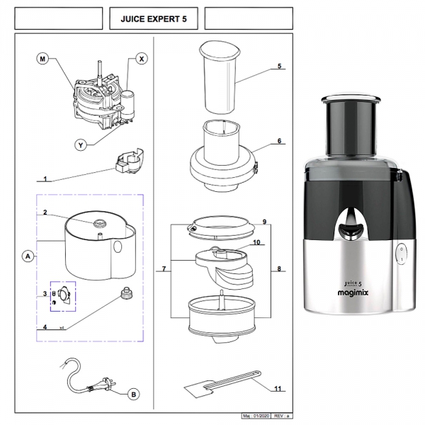 Pièces détachées Magimix Juice Expert 5