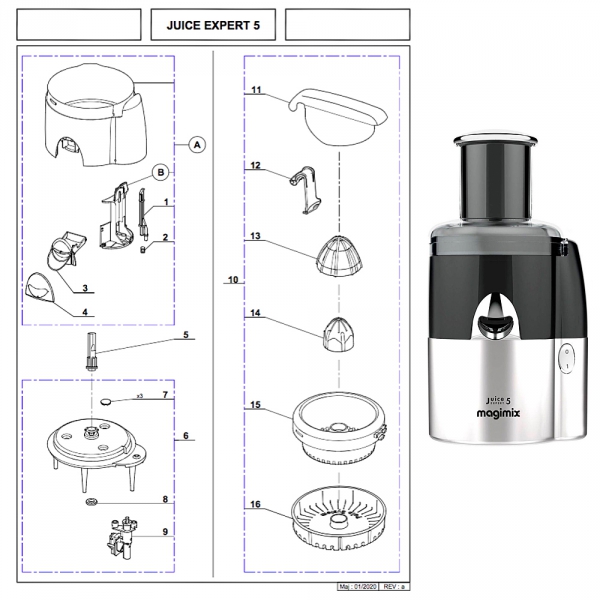 Pièces détachées Magimix Juice Expert 5