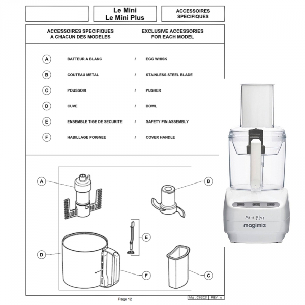 Pièces détachées MAGIMIX MINI PLUS