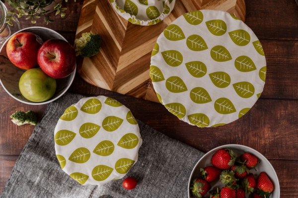 Set 3 Couvercles Tissu Coton Réutilisable Nuts