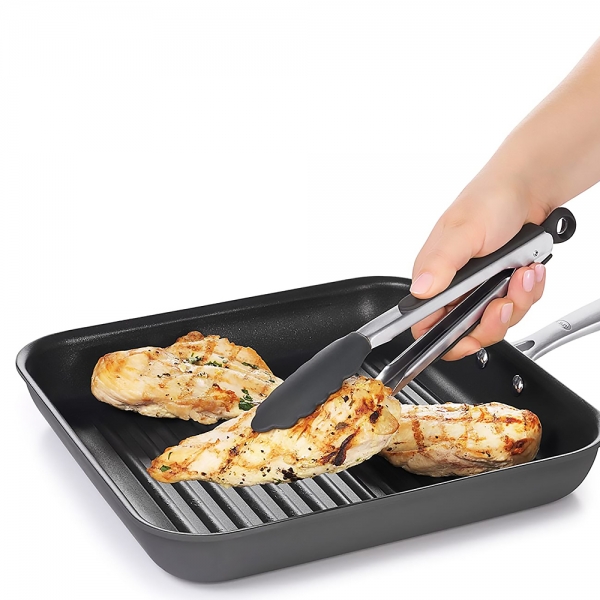 Pince barbecue inox et silicone, résiste à la chaleur