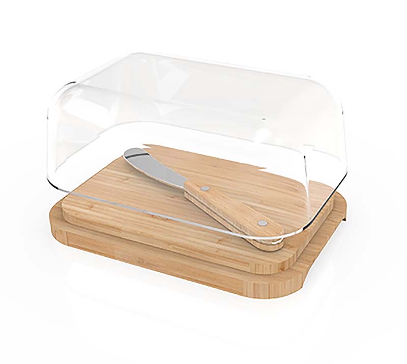 Beurrier en plastique avec couvercle transparent et couteau/cuillère pour  garder au frais, moule à pâtisserie, accessoires de cuisine pour la maison