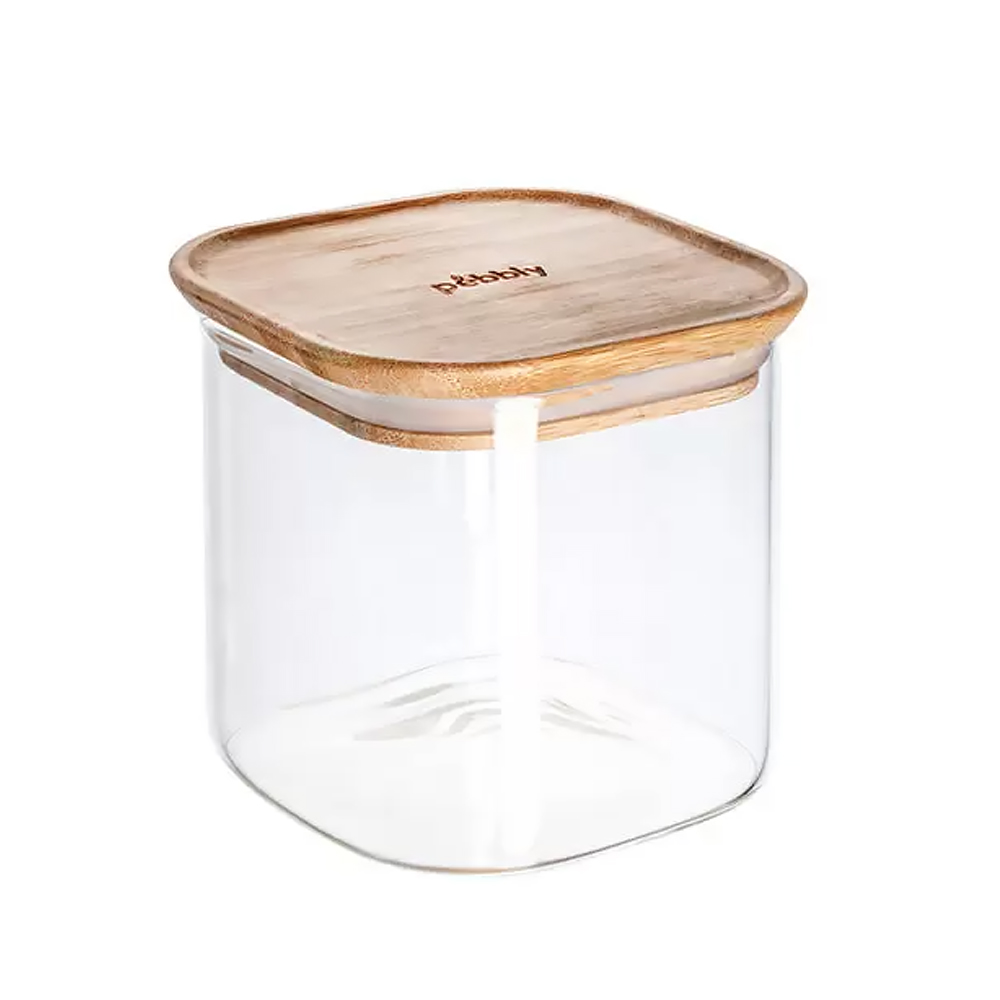 Boîte alimentaire en verre avec couvercle en bambou - 850ml - ON RANGE TOUT