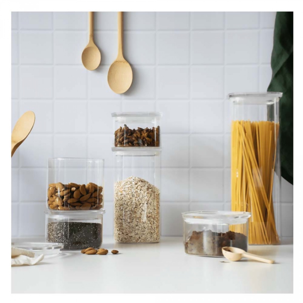 Boîte en Verre Carrée Empilable Pebbly