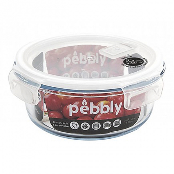 Set de 3 Boîtes rondes verre borosilicate Pebbly