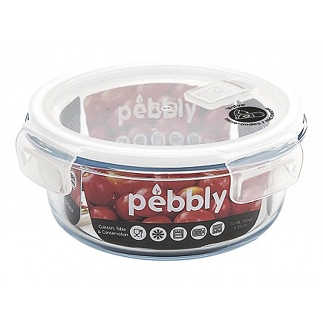 Set de 3 Boîtes rondes verre borosilicate Pebbly