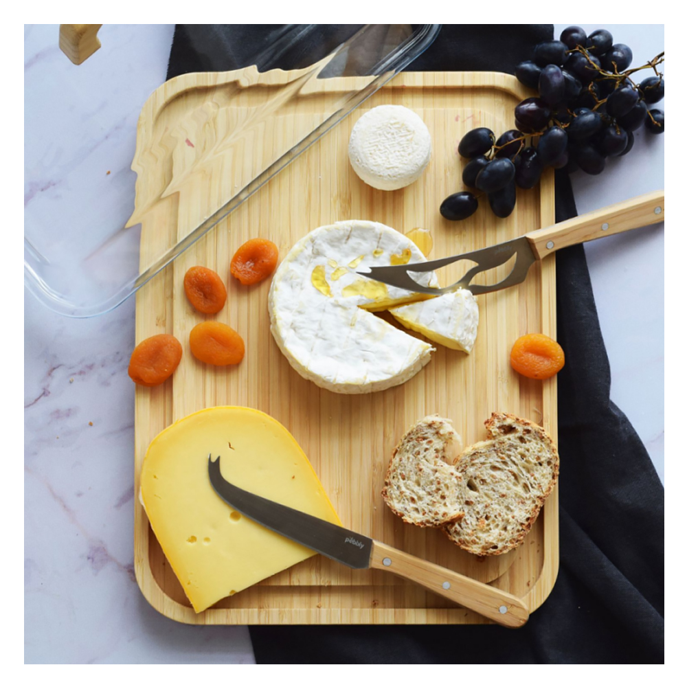 Boîte à fromage en verre et bambou