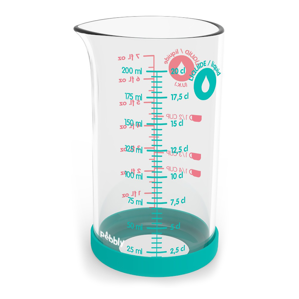 Verre mesureur avec base en silicone 500 ml Pebbly 