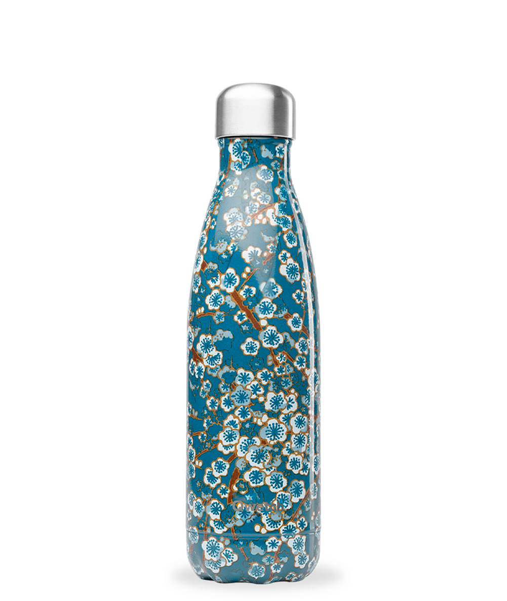 Bouteille isotherme Qwetch Flowers Bleue