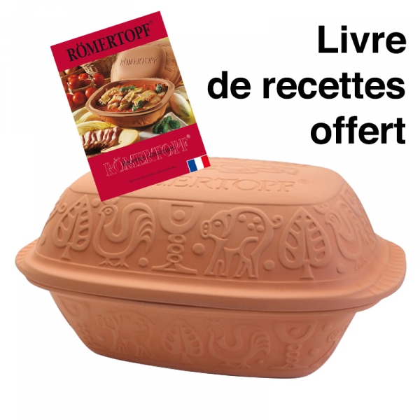 Cocotte Romertopf grand modèle décorée