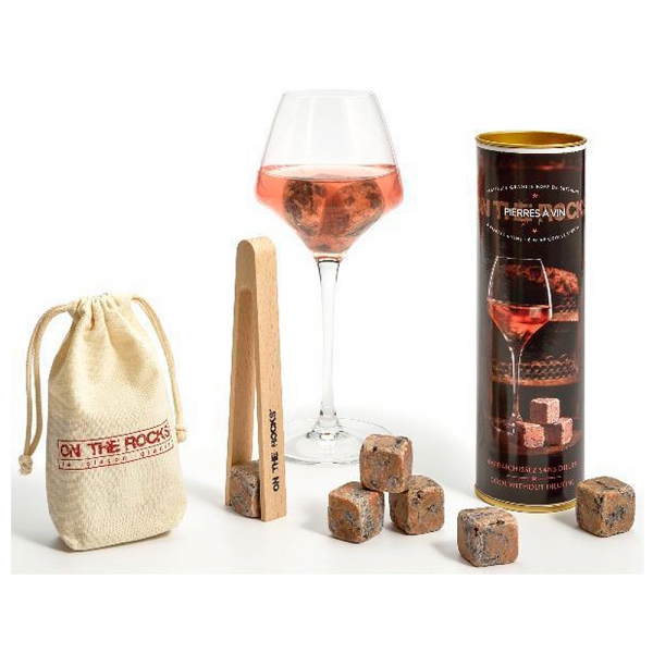 Set 6 Glaçons Granit Rose + Pince en bois On The Rocks