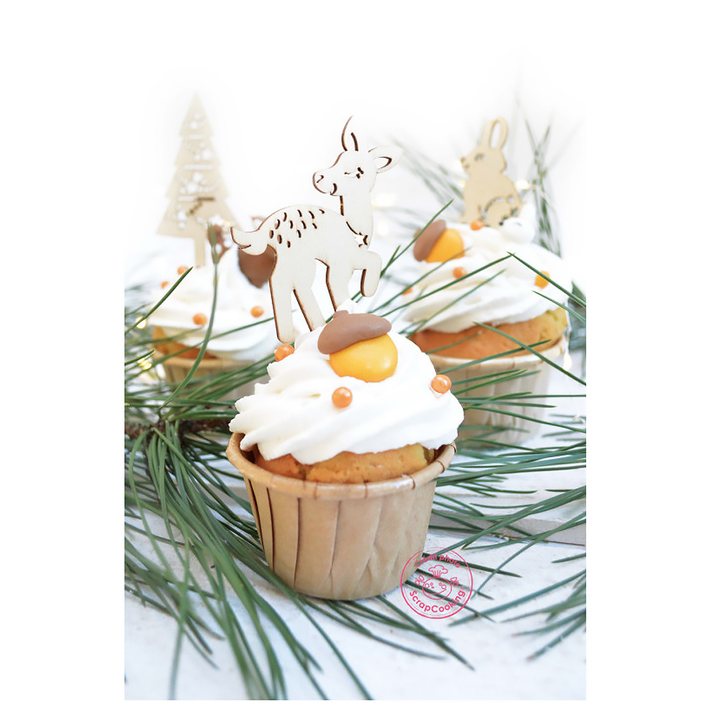 4 Décorations de bûches de Noël Scrapcooking - accessoires pour gâteau.