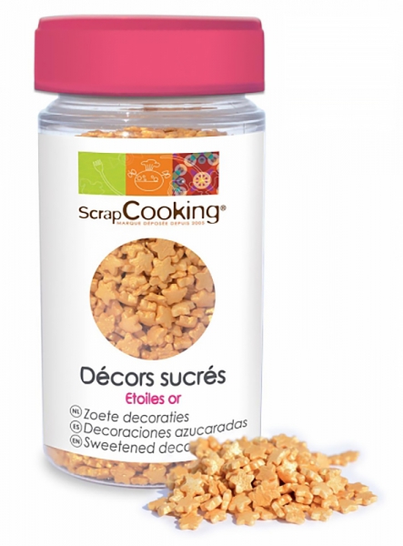 Décors sucrés étoiles or Scrapcooking