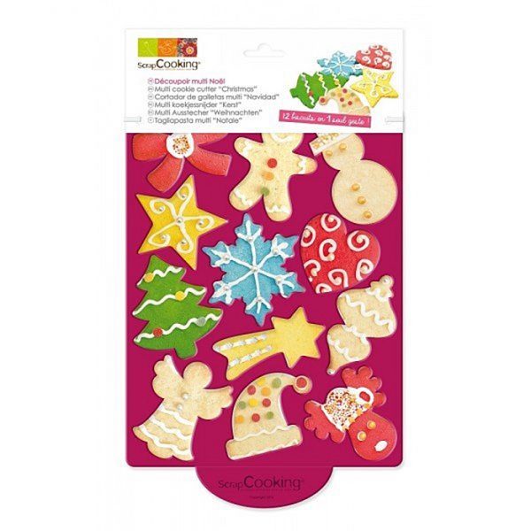 Plaque Découpoirs 12 biscuits Noël Scrapcooking