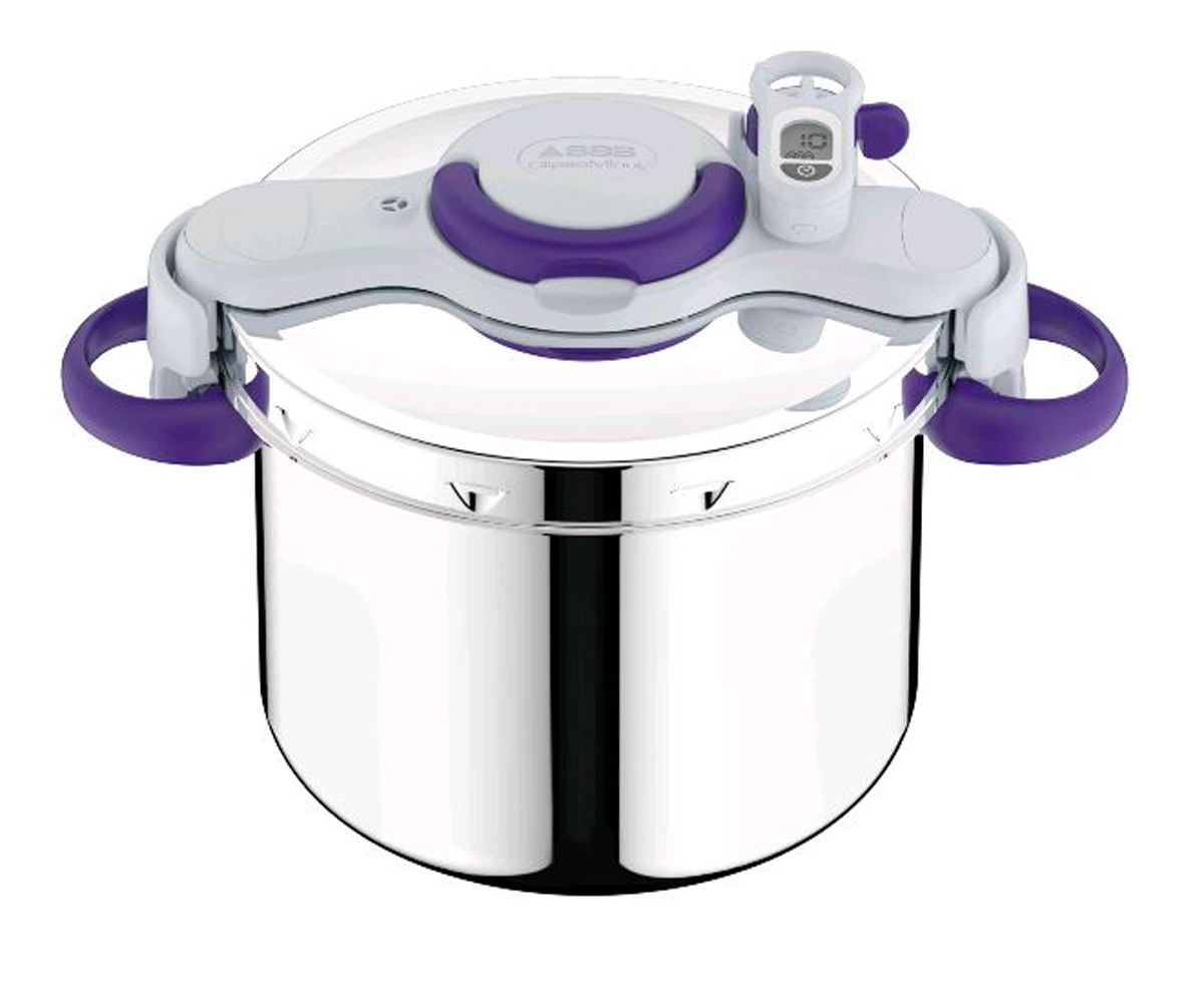 Lagostina Mia Lagoeasy'UP Autocuiseur 5 L en Acier Inoxydable 18/10 Ø 22  cm, Casserole Induction et à Gaz, Couvercle à Ouverture Facile, Fond 3