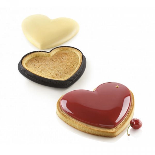 Moule Silicone Tarte Coeur Mon Amour Silikomart 3D Design