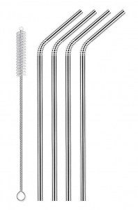 92x140 - 4 Pailles Coudées Inox + Goupillon Westmark